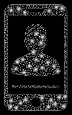 Parlama Spotlar ile parlayan kafes tel çerçeve mobil hasta