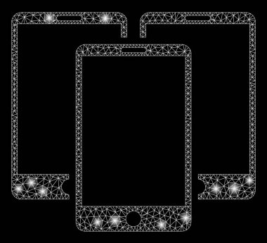 Flare Spotlar ile flare Mesh tel çerçeve cep telefonları