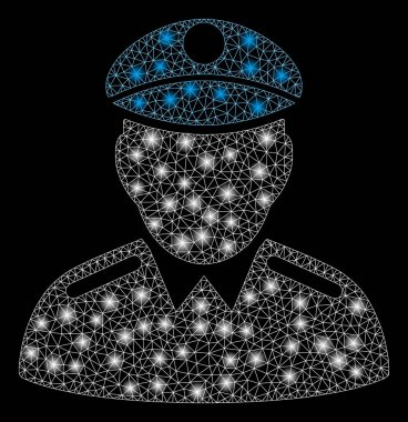 Işık Spotlar ile parlak mesh ağ görevlisi