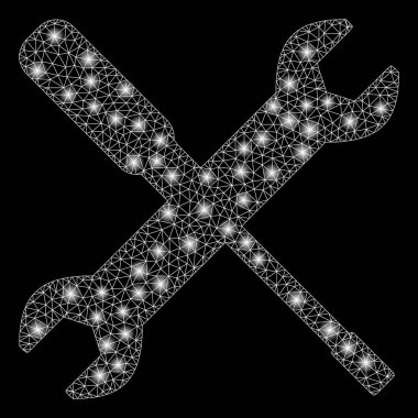 Hafif Spotlar ile parlayan Mesh tel çerçeve anahtarı ve tornavida araçları