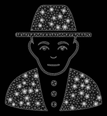 Flare Spotlar ile parlak Mesh 2D Yahudi