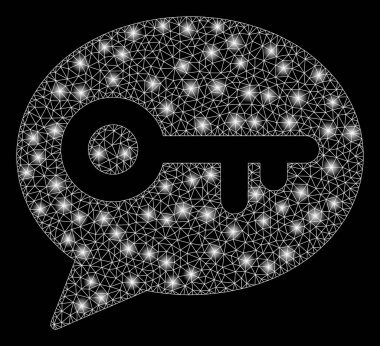 Parlama spotları ile parlak Mesh 2D anahtar mesaj