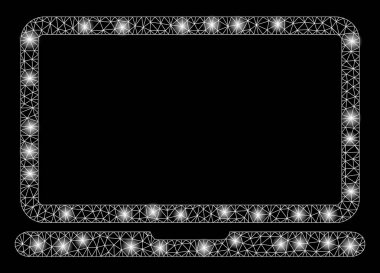 Flash Spotlar ile parlak mesh ağ laptop bilgisayar