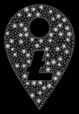 Flare kafes tel çerçeve Litecoin harita Marker flare Spotlar ile