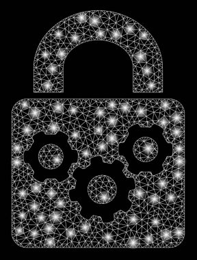 Flare Spotlar ile flare Mesh tel çerçeve kilidi Gears