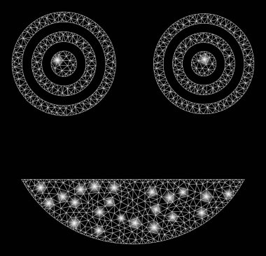 Flaş Spotlar ile parlak Mesh karkas Mad Smiley