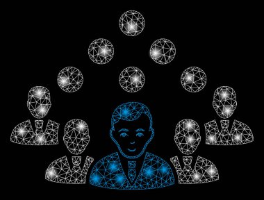 Parlama Spotlar ile parlak mesh ağ personel ekibi