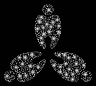 Flaş Spotlar ile parlak kafes tel çerçeve Stomatolojisi