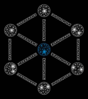 Flare Spotlar ile parlak mesh ağ yapısı