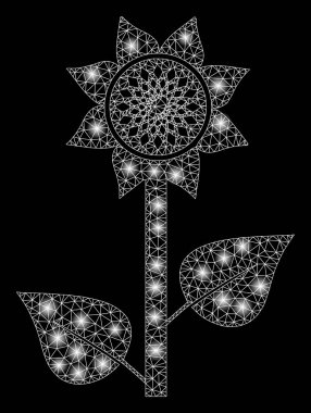 Hafif Spotlar ile parlak kafes tel çerçeve ayçiçeği tesisi