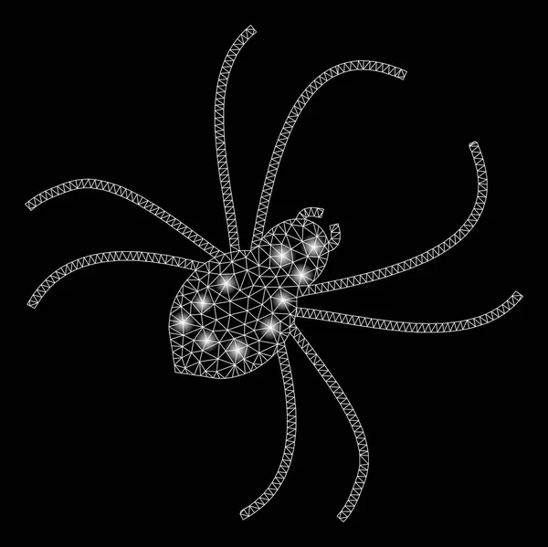 Fackelnetz 2d Spinne mit Fackelflecken — Stockvektor