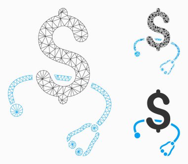 Tıbbi Iş vektör mesh ağ modeli ve üçgen mozaik simge