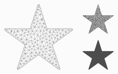 Yıldız vektör Mesh tel çerçeve modeli ve üçgen mozaik simge