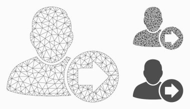 Sonraki Kullanıcı vektör Mesh karkas modeli ve üçgen mozaik simgesi