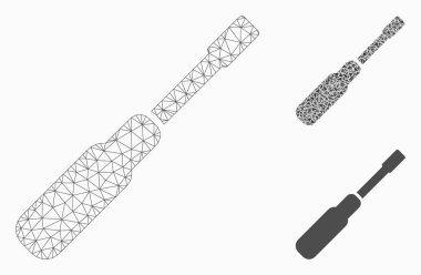 Tornavida vector Mesh 2D model ve üçgen mozaik simge
