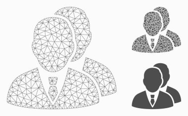 Yöneticiler vektör Mesh karkas model ve üçgen mozaik simge