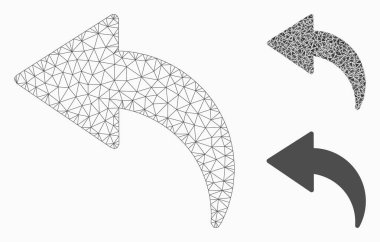 Vector Mesh 2D model ve üçgen mozaik simgesini geri al