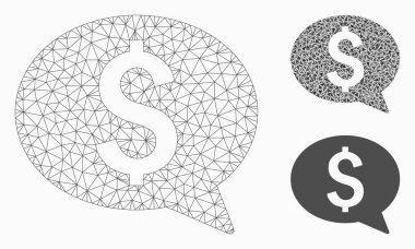 Para mesaj vector Mesh 2D model ve üçgen mozaik simge