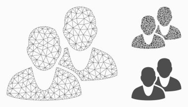 Kullanıcılar vector Mesh karkas model ve üçgen mozaik simge