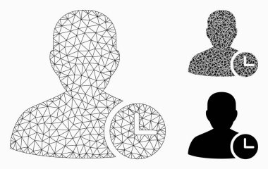 Kullanıcı zaman vektör Mesh tel çerçeve modeli ve üçgen mozaik simge