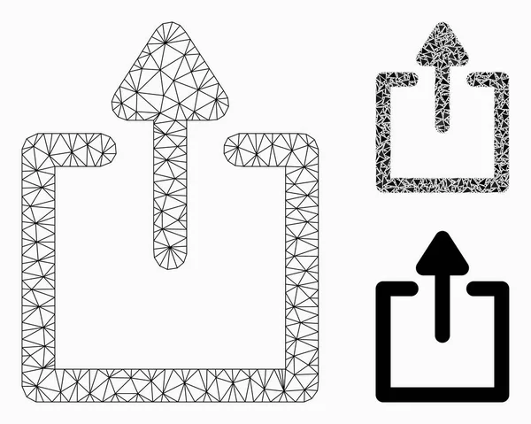 Yüklemeler vector mesh ağ modeli ve üçgen mozaik simge — Stok Vektör