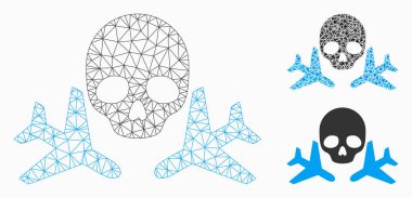 Mortal uçaklar vektör Mesh 2D model ve üçgen mozaik simge