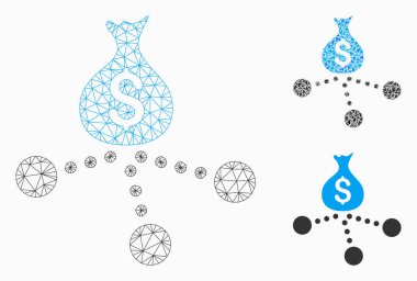 Para dağıtım vektör Mesh 2D model ve üçgen mozaik simge
