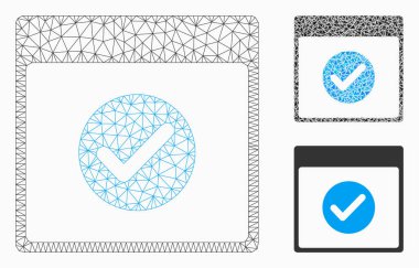Ok takvim gün vektör Mesh tel çerçeve modeli ve üçgen mozaik simge