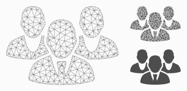 Personel vektör Mesh 2D model ve üçgen mozaik simge