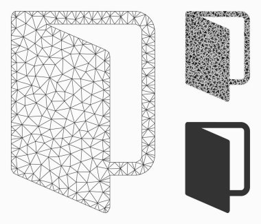 Açık kapı vektör Mesh 2D model ve üçgen mozaik simge