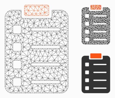 Pad form vector Mesh karkas modeli ve üçgen mozaik simgesi