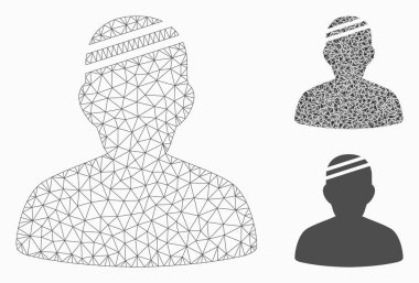 Hasta vektör Mesh karkas model ve üçgen mozaik simge