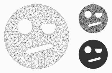 Negation smiley vektör mesh ağ modeli ve üçgen mozaik simge