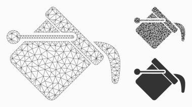 Boya kova vektör Mesh karkas model ve üçgen mozaik simge