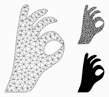 Ok jest vektör mesh ağ modeli ve üçgen mozaik simge