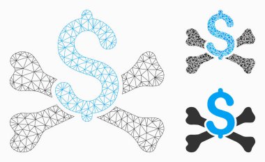 Mortal borç vector Mesh tel çerçeve model ve üçgen mozaik simge