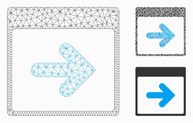 Sonraki takvim gün vektör mesh ağ modeli ve üçgen mozaik simge