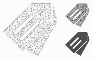 Etiketler vector Mesh 2D model ve üçgen mozaik simge