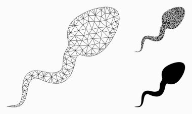 Sperm vektör Mesh karkas model ve üçgen mozaik simge