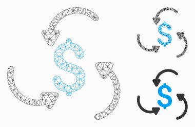 Para girdap vektör Mesh 2D model ve üçgen mozaik simge