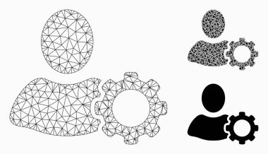 Seçenekler vektör mesh ağ modeli ve üçgen mozaik simge