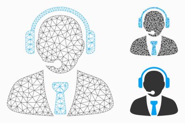 Destek Yöneticisi vektör mesh ağ modeli ve üçgen mozaik simge