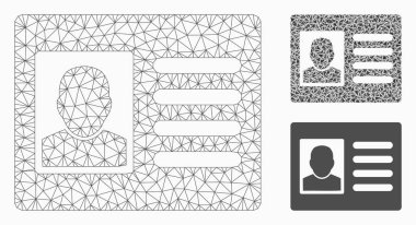 Kullanıcı hesabı vektör Mesh karkas modeli ve üçgen mozaik simgesi