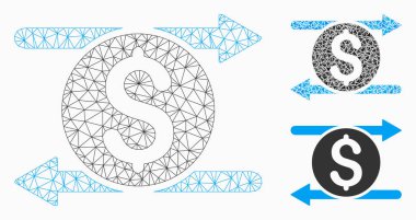 Para değişimi vector Mesh 2D model ve üçgen mozaik simge