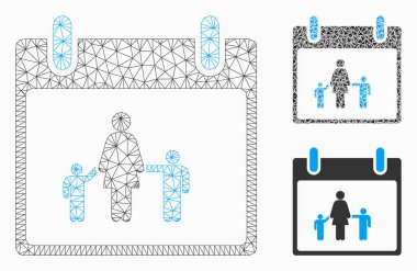 Anne takvim gün vektör mesh ağ modeli ve üçgen mozaik simge