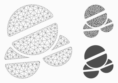 Tabletler vektör mesh ağ modeli ve üçgen mozaik simge