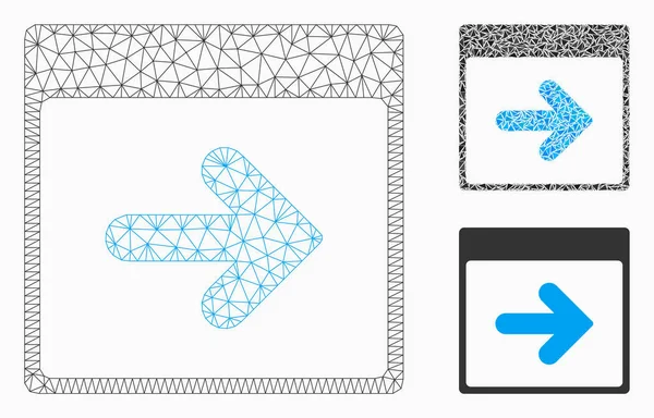 Am nächsten Kalendertag Vektor-Netz-Modell und Dreieck-Mosaik-Symbol — Stockvektor