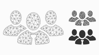 Takım Yöneticisi vektör Mesh tel çerçeve modeli ve üçgen mozaik simge