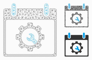 Seçenekler araçlar takvim gün vektör mesh ağ modeli ve üçgen mozaik simge