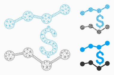 Trendler vektör Mesh karkas model ve üçgen mozaik simge